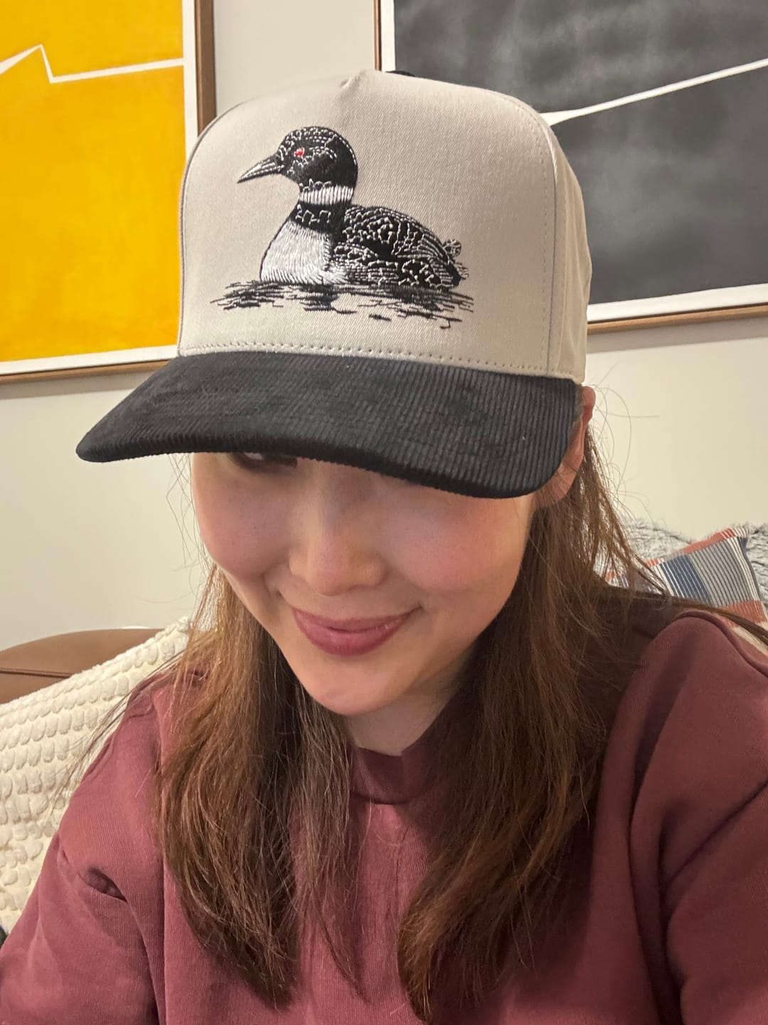 Customer photo review of Red Eye Corduroy Brim Hat