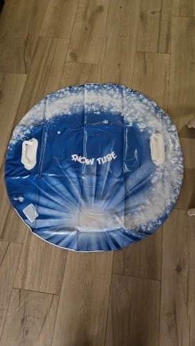Customer photo review of Inflatable Snow Tube – Heavy-Duty Winter Sled
