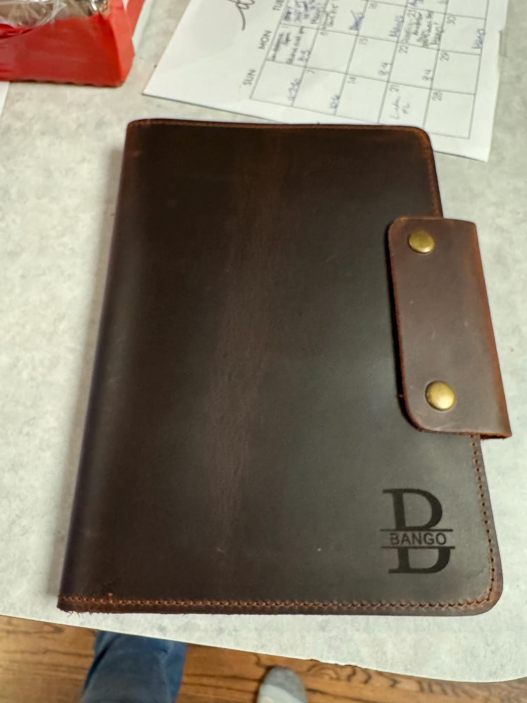 Customer photo review of 2026 Leather Planner, Personalized Refillable Leather Journal A5 Size + Free Pen