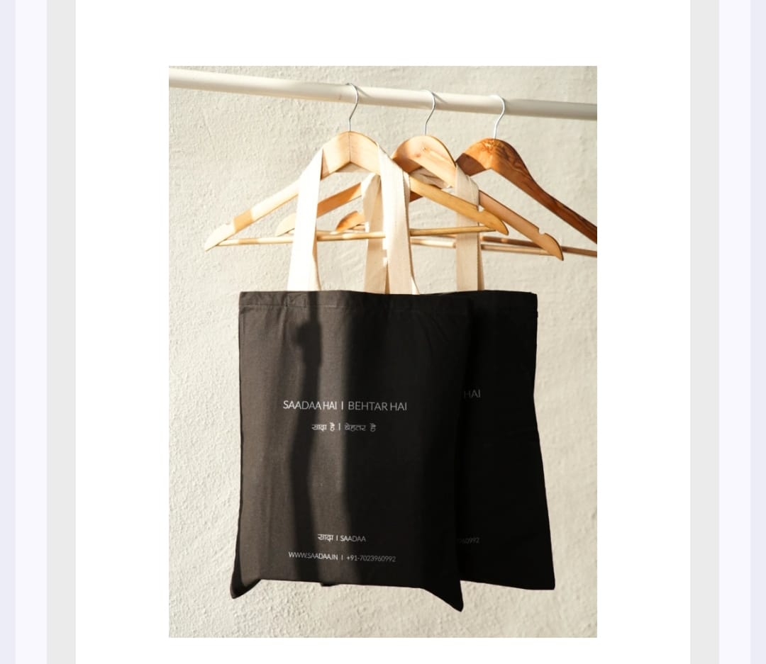 Customer photo review of Black Cotton Tote Bag