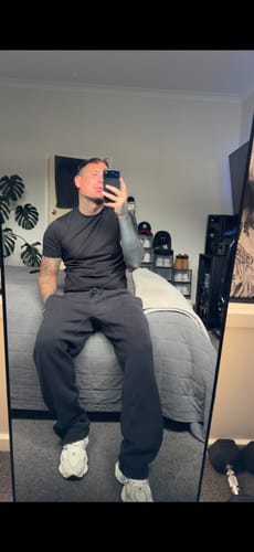 Customer photo review of Vintage Black Nike Sweatpants (XL)