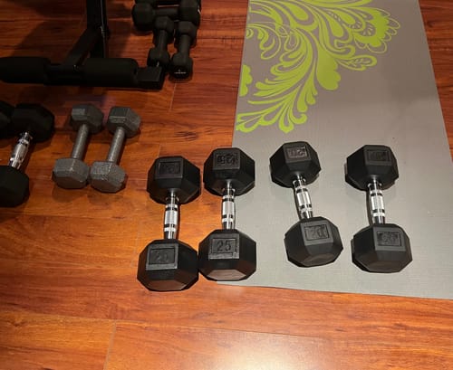 Customer photo review of Haltères Hexagonaux en Caoutchouc (Vendu à l'unité et en paire)