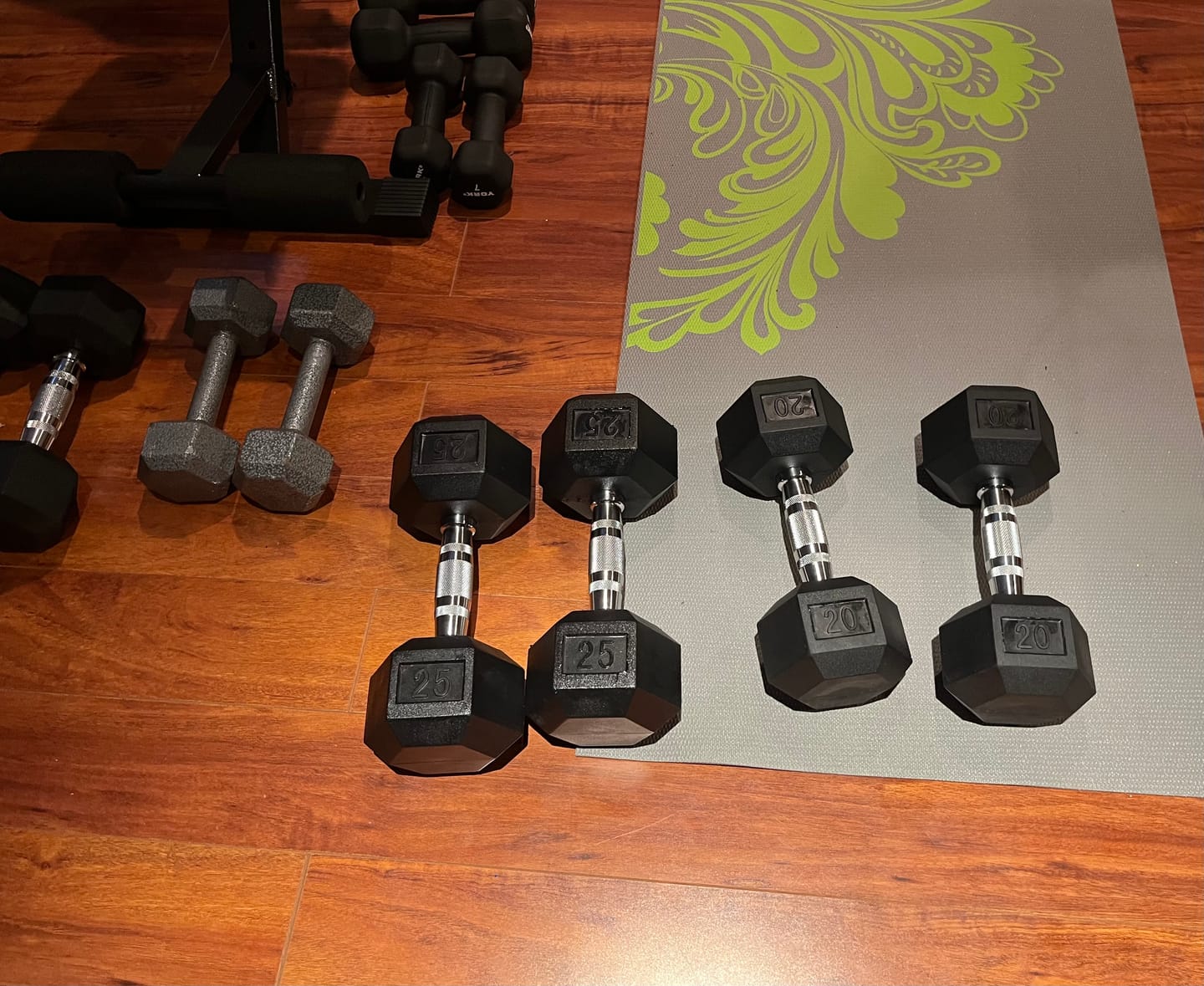 Customer photo review of Haltères Hexagonaux en Caoutchouc (Vendu à l'unité et en paire)