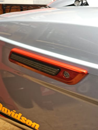 Customer photo review of Tour Trunk Pack Latches and Hinges: Color-Matched Kit for Mocardine, Razor, Chopped, and King Tour Trunk Packs