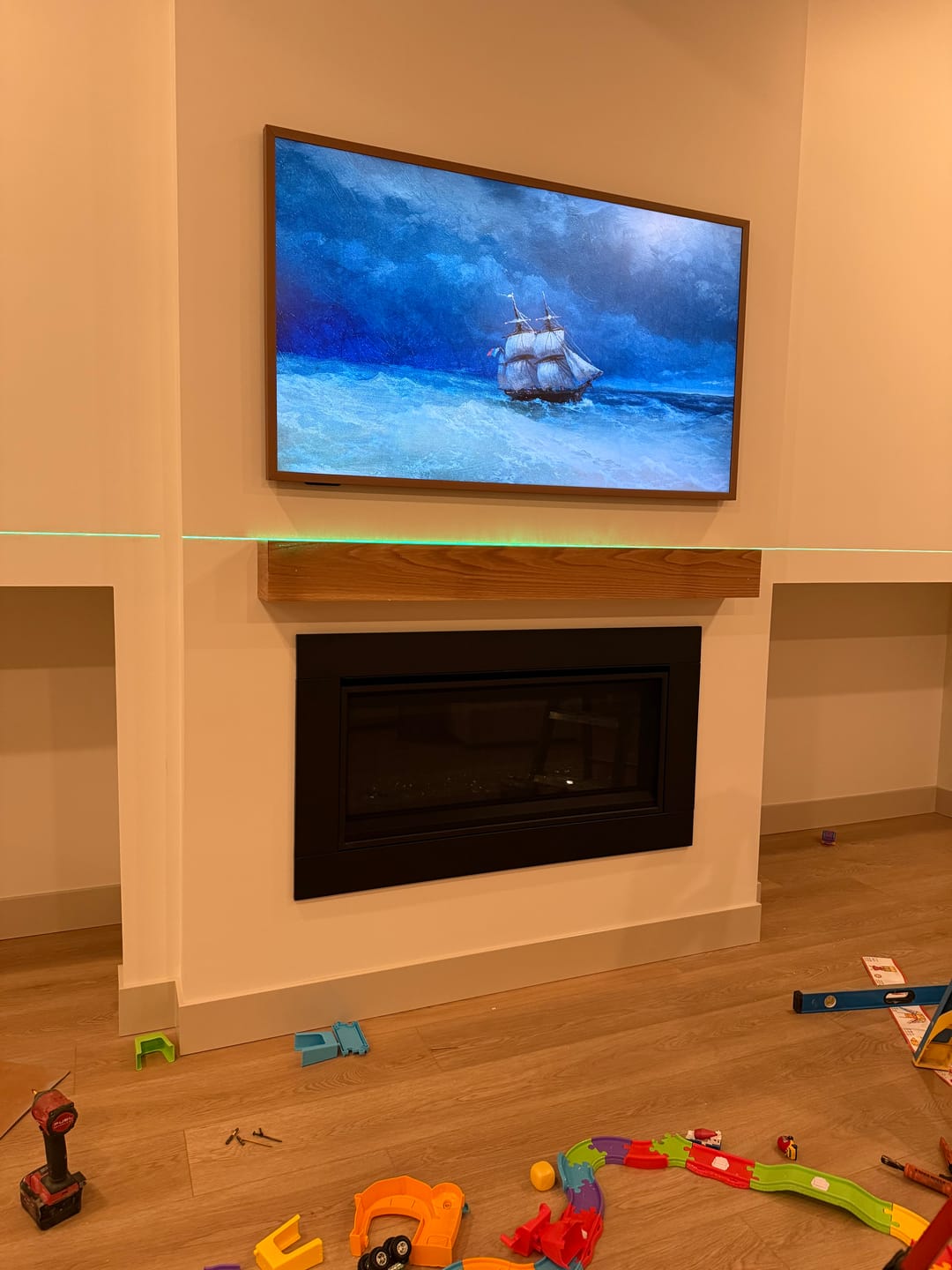 Customer photo review of White Oak Fireplace Mantel