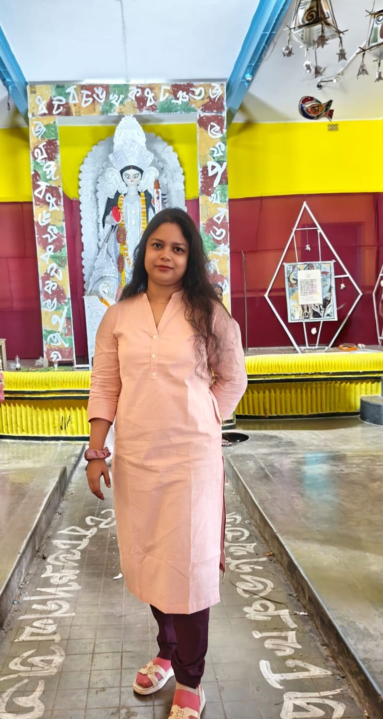 Customer photo review of Women Salmon Pink Airy Linen Long Kurta