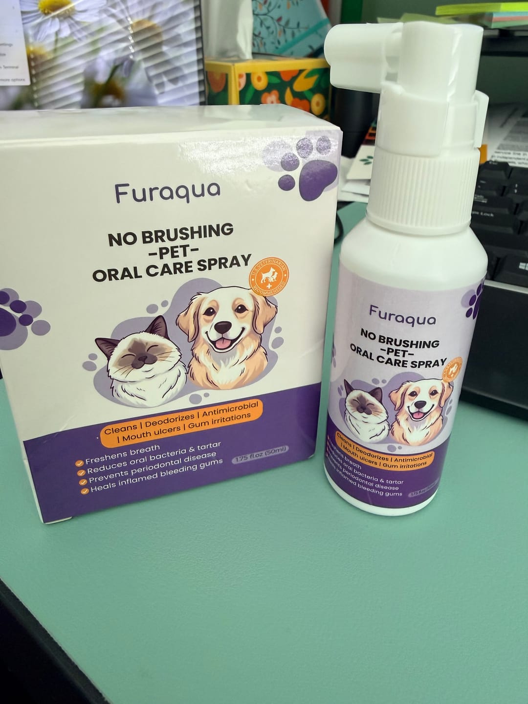 Customer photo review of Pet Dental Spray by Furaqua || Veterinarian Recommended 🏆
