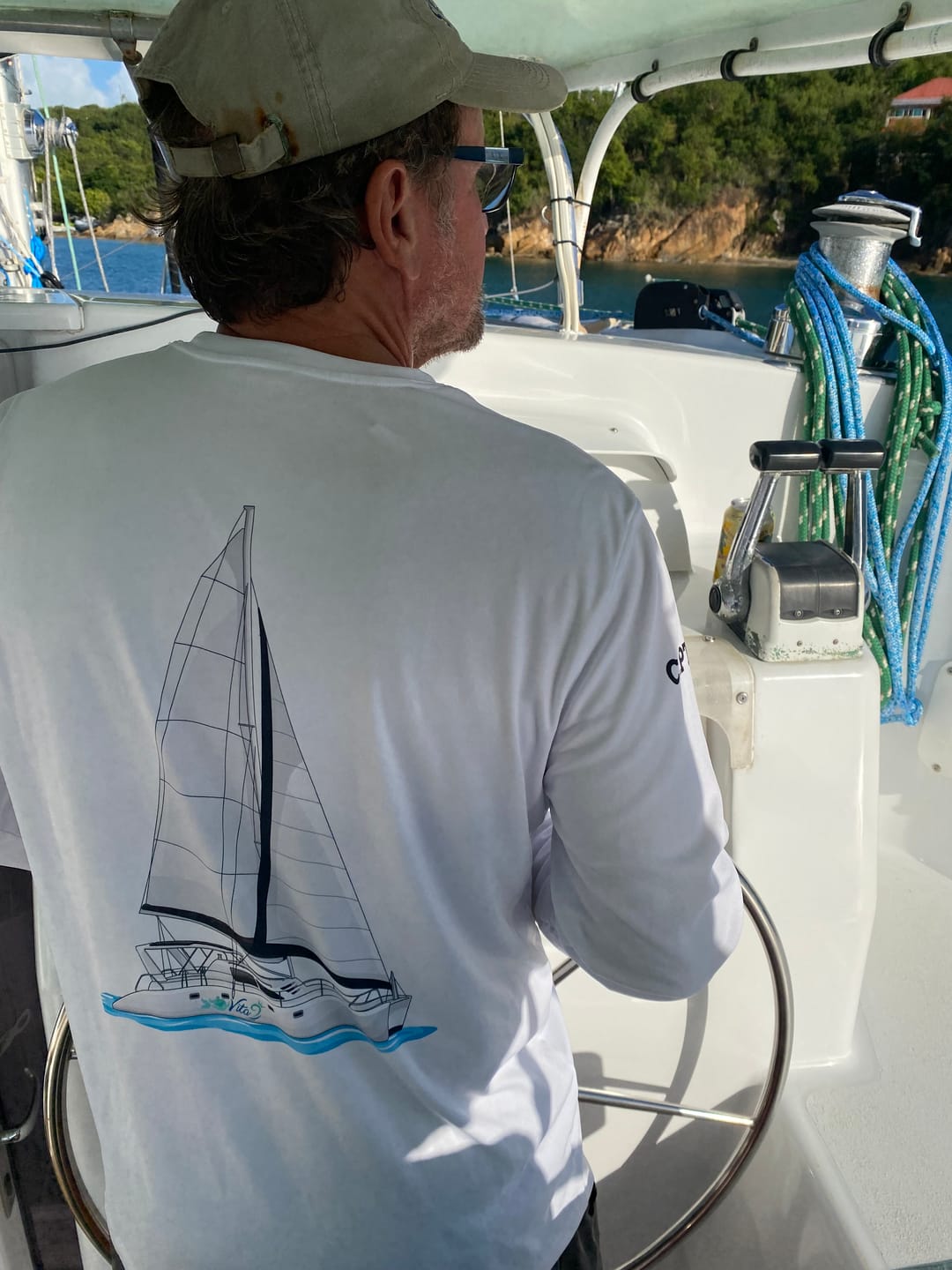 Customer photo review of Mens Captain & Crew Drifit Custom Boat Shirts - Long Sleeves