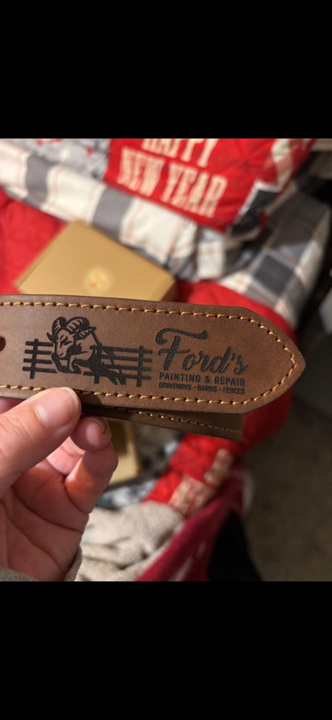 Customer photo review of Personalized Leather Belt for Anniversary - Handcrafted Custom Belt for Him