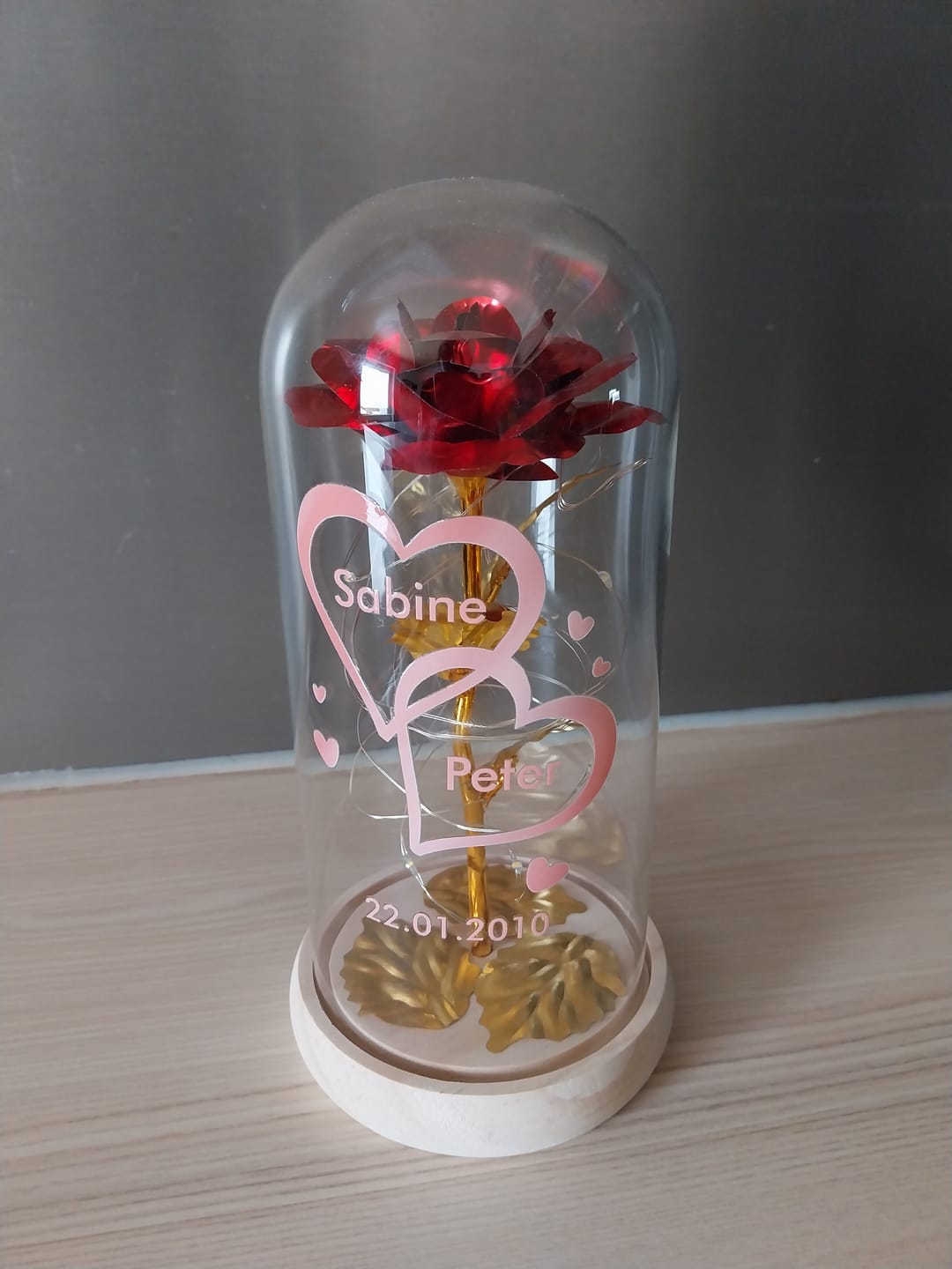 Customer photo review of Ich liebe dich - Paar-Goldene Rose