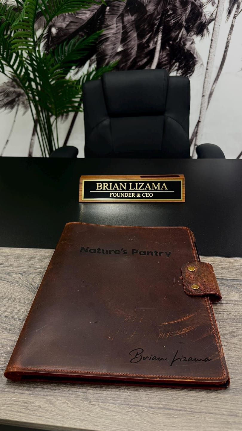 Customer photo review of Custom Leather Portfolio with Notepad & Planner – Personalized Padfolio with Logo or Name for Professionals