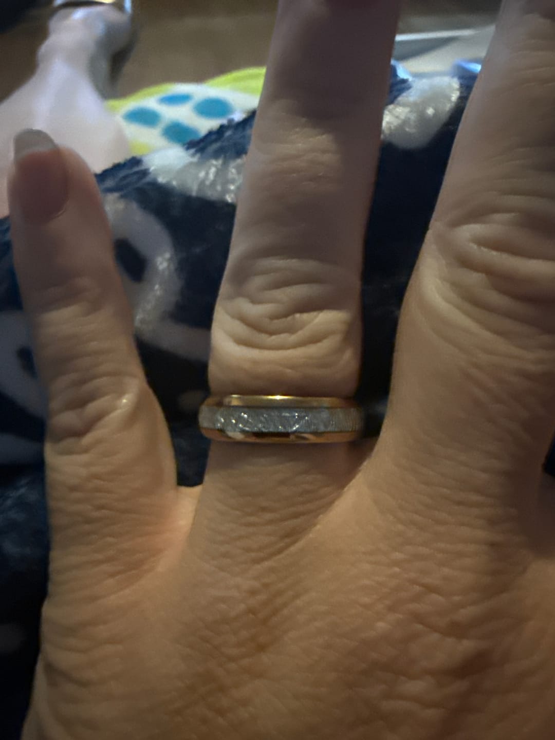 Customer photo review of The Companion - Rose Gold 6mm Meteorite Tungsten Ring