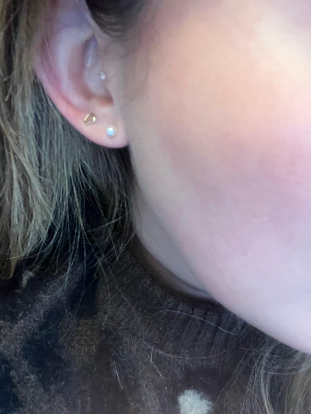 Customer photo review of Par Arete Mini Perla 3 mm