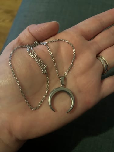 Customer photo review of Crescent Moon Necklace