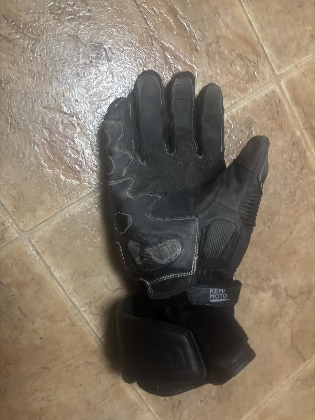 Customer photo review of Motorcycle Gloves, Racing Leather Touchscreen Riding Gloves