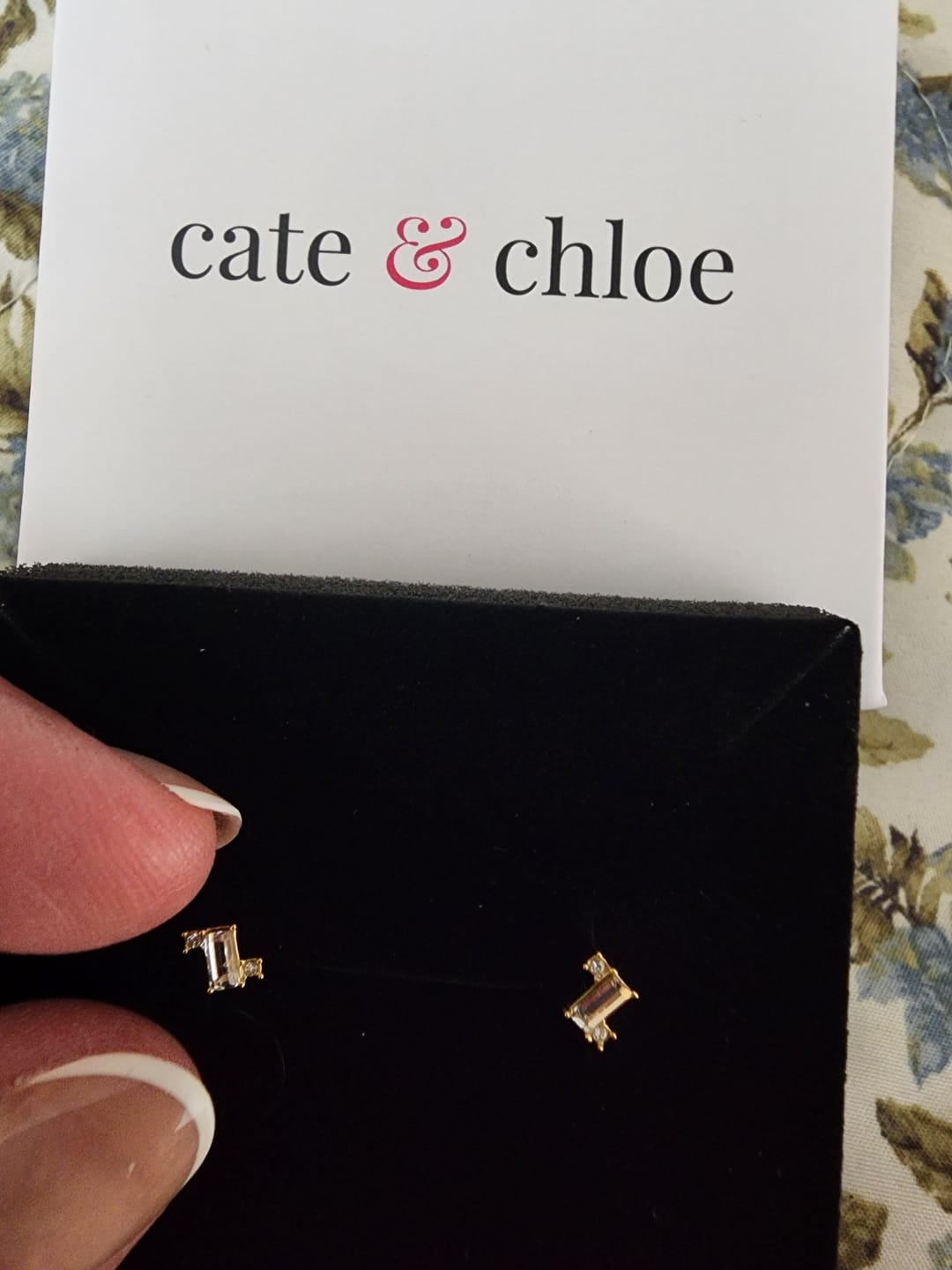 Customer photo review of Kimberly 18k White Gold Plated Solitaire Stud Earrings with Swarovski Crystals