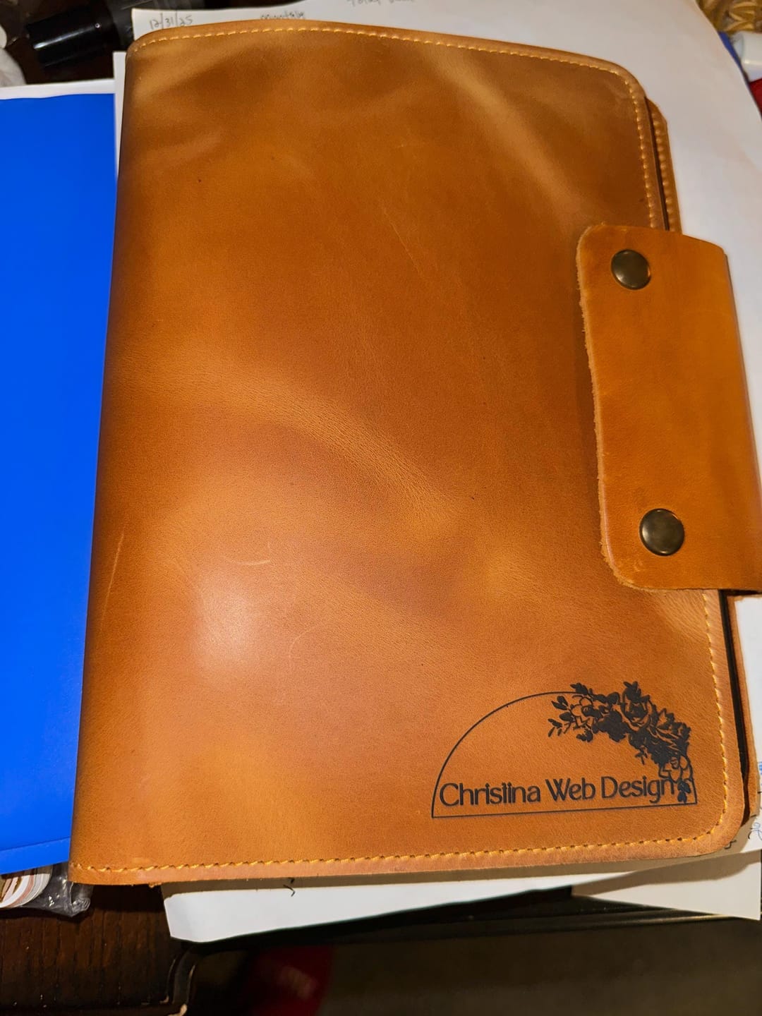 Customer photo review of 2026 Leather Planner, Personalized Refillable Leather Journal A5 Size + Free Pen