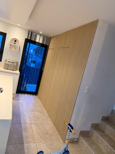Customer photo review of Panneau Acoustique Bois - Textile Daim Taupe - Design Luxe