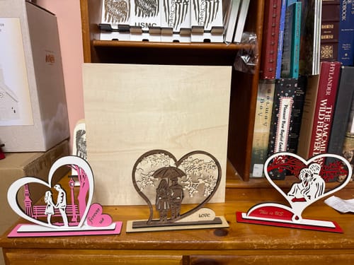 Customer photo review of Valentine Love couple standing 3 bundle laser cut svg file