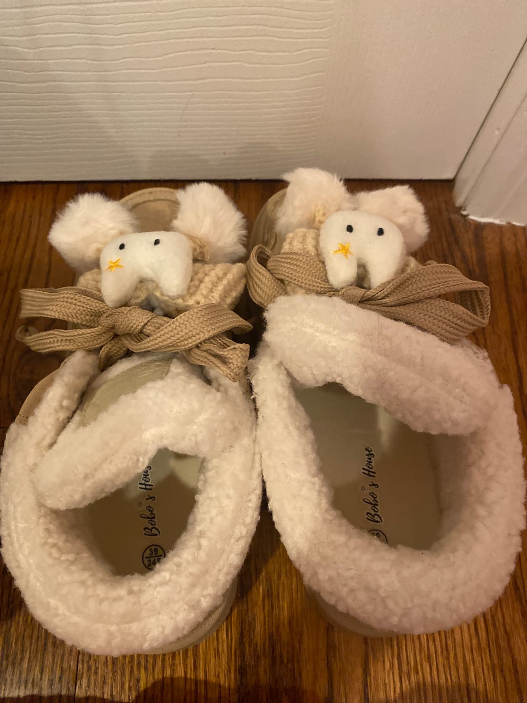 Customer photo review of Cozy Bunny Ultra Chunky Beige Mid Top Shoes - Women's