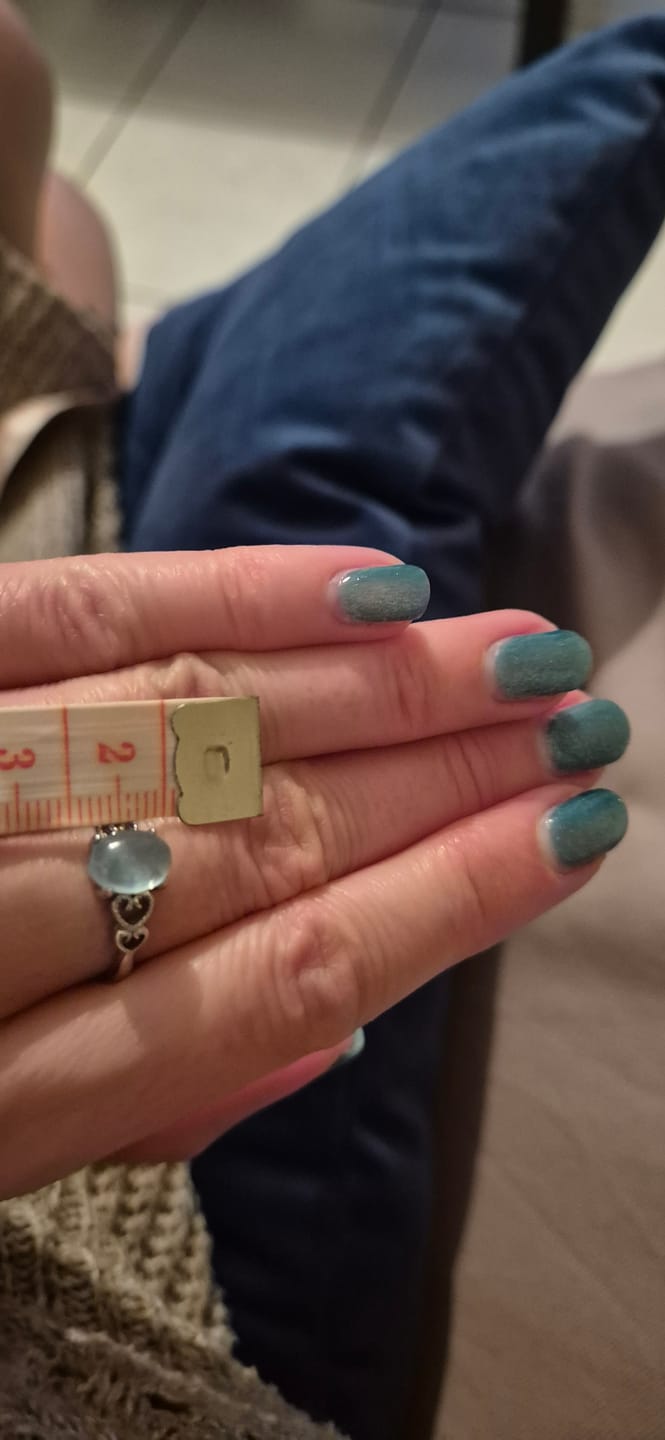 Customer photo review of Bague Ajustable "Cristal de Mer" en Aigue-Marine