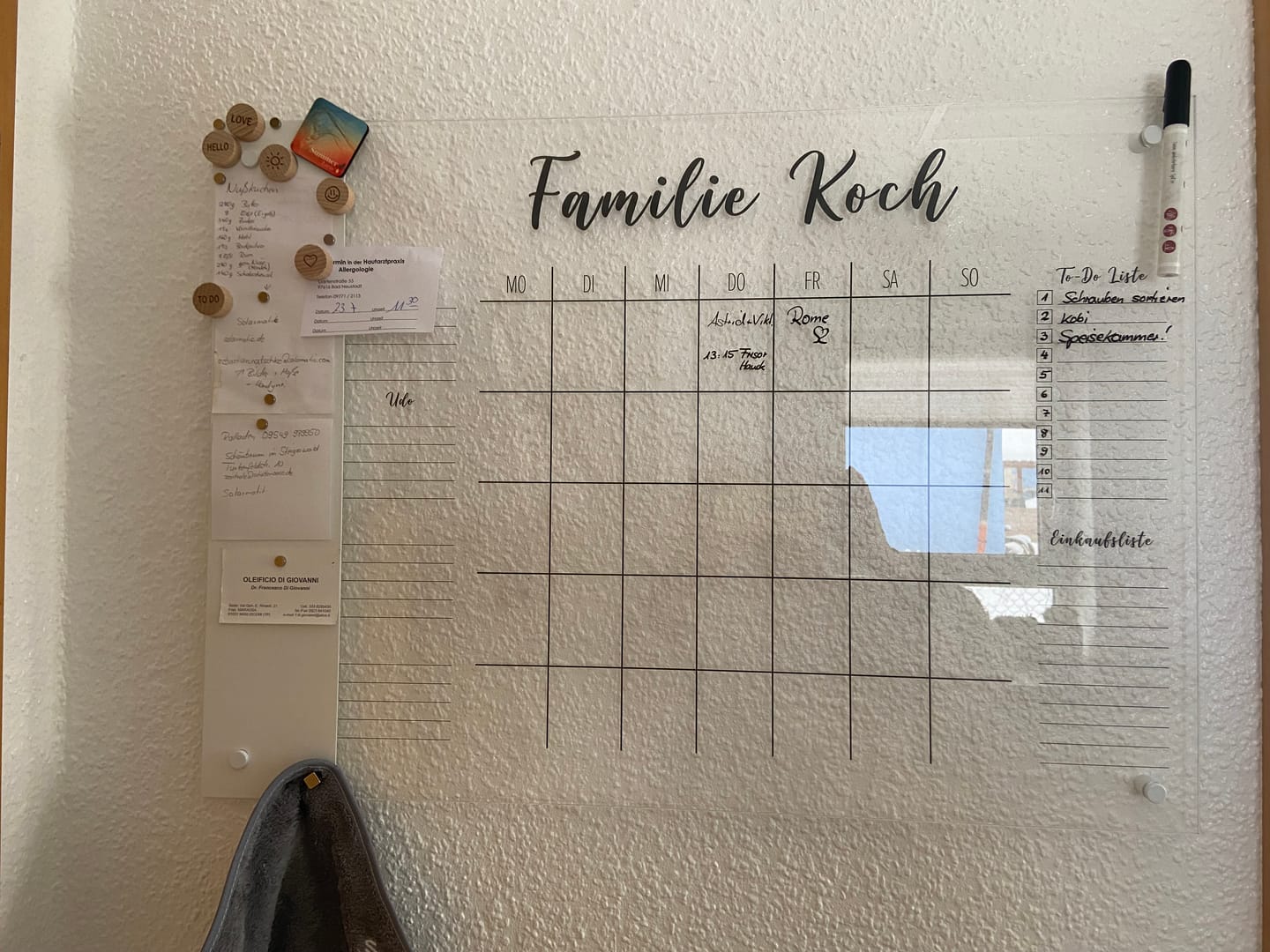 Customer photo review of Familienplaner für 4 Personen mit Magnetboard