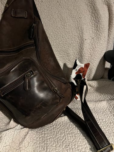 Customer photo review of Hugging Cat Zipper Pouch — Handmade Bag Charm