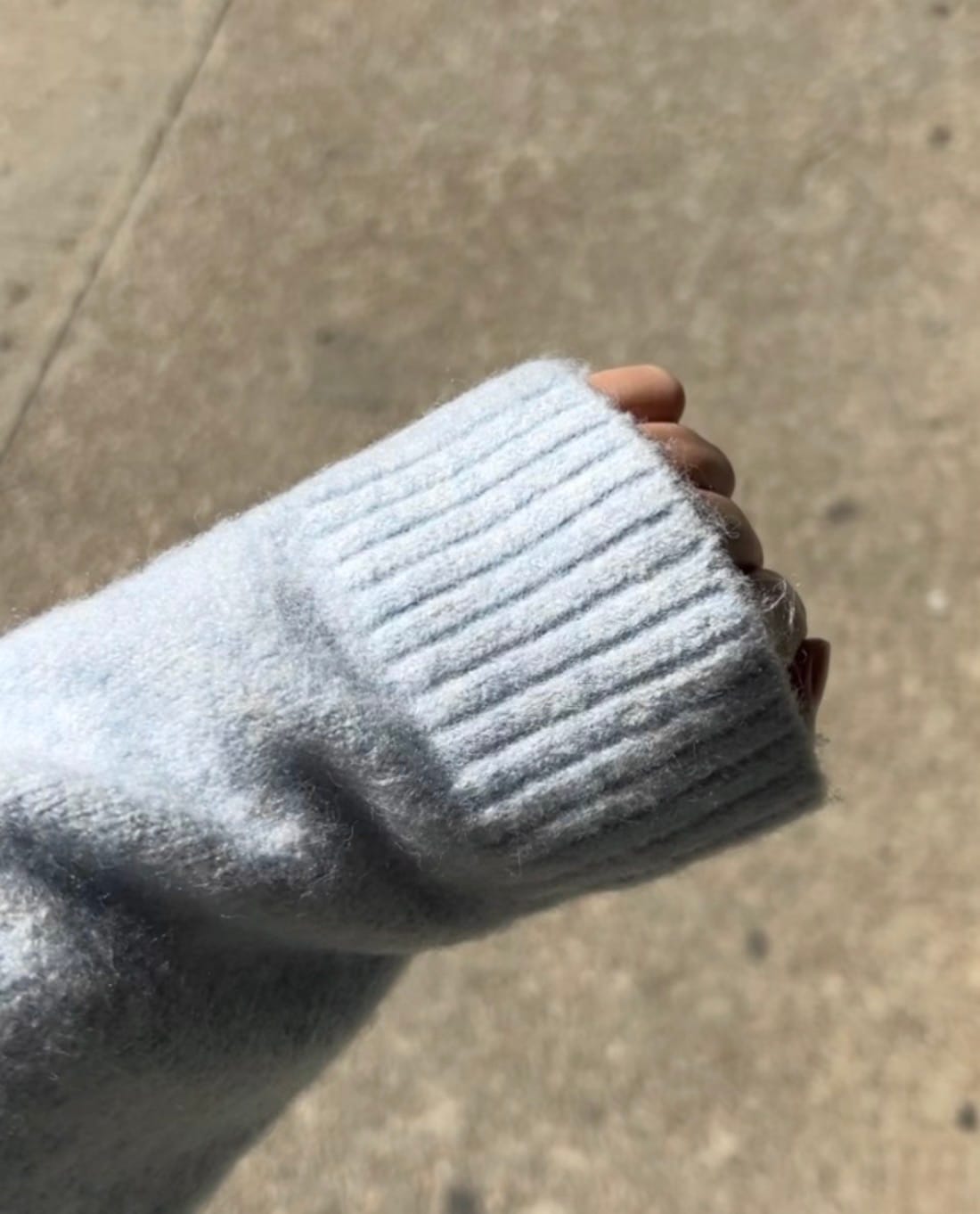 Customer photo review of Fluffy Heathered V-Neck Cardigan