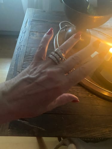 Customer photo review of SERPENTI DOUBLE RING SILVER DIAMOND PAVED