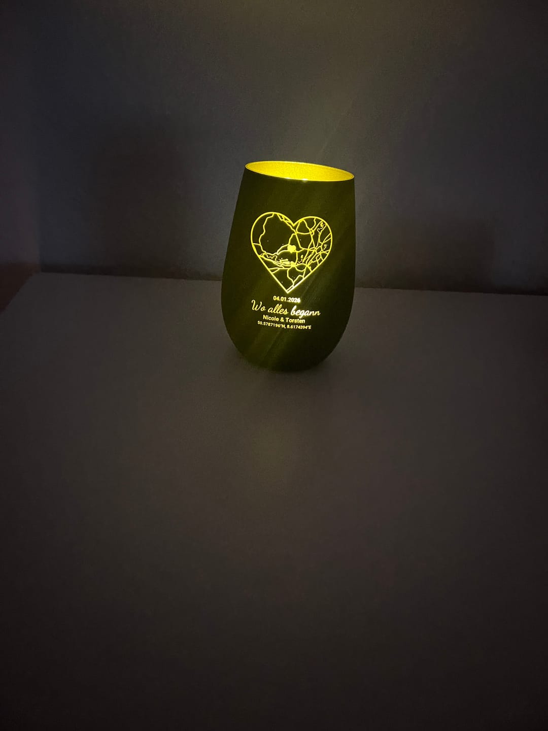 Customer photo review of Wo alles begann - Personalisierbares Windlicht