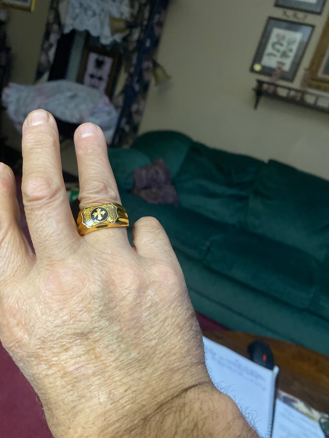 Customer photo review of FREE Today: Faith and Strength Jesus Cross Religious Ring