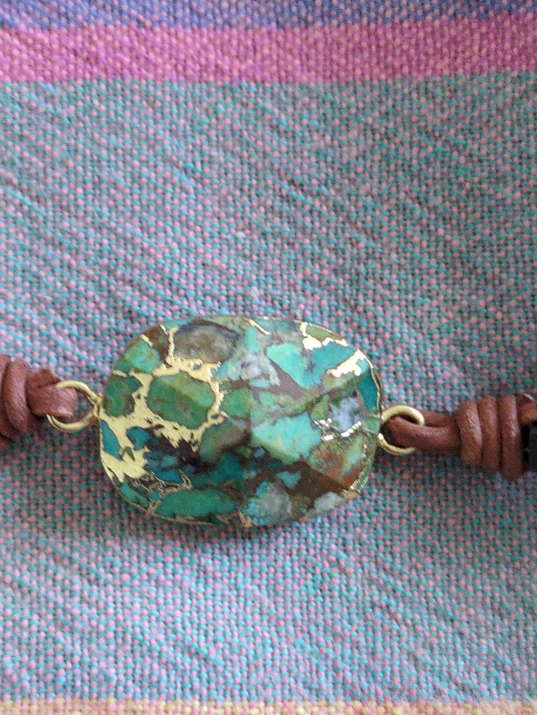 Customer photo review of Turquoise Calming Energy Wrap Bracelet