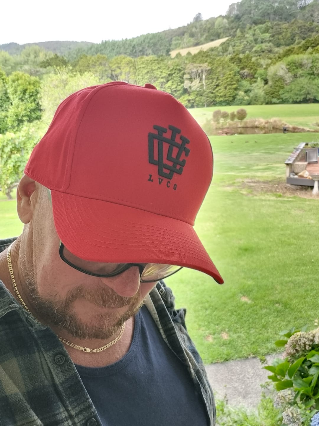 Customer photo review of ULTRA FIT MIDNIGHT RED A-Frame Snapback