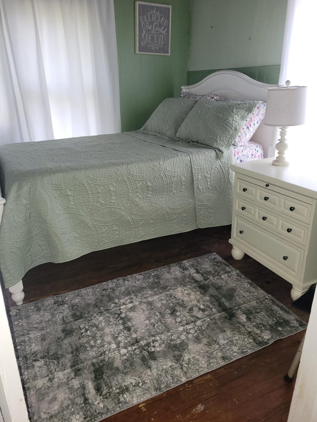 Customer photo review of Antique Distressed Medallion Area Rug