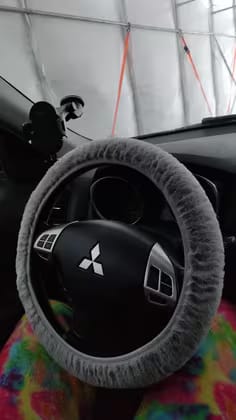 Customer photo review of Soft Plush Steering Wheel Cover – Warm Winter Protector (15")