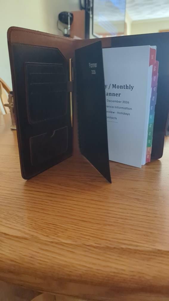 Customer photo review of 2026 Leather Planner, Personalized Refillable Leather Journal A5 Size + Free Pen