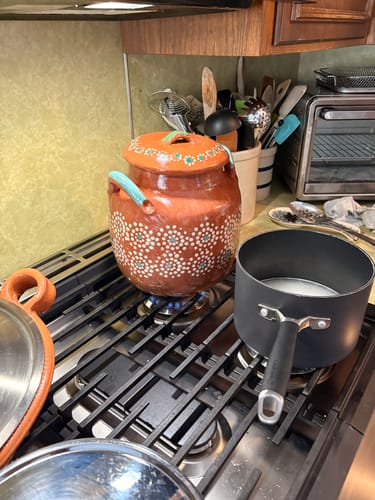 Customer photo review of Traditional Mexican Cookware Large Clay Pot - Olla Barro Grande
