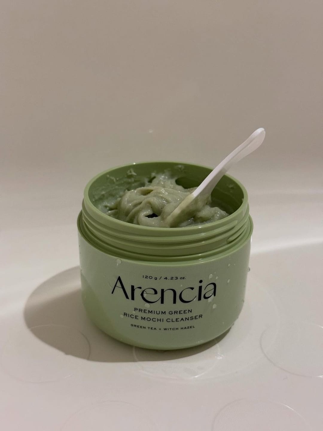 Customer photo review of Attīrošs līdzeklis ar zaļo tēju un Āzijas centellu Arencia Fresh Green Rice Mochi Cleanser