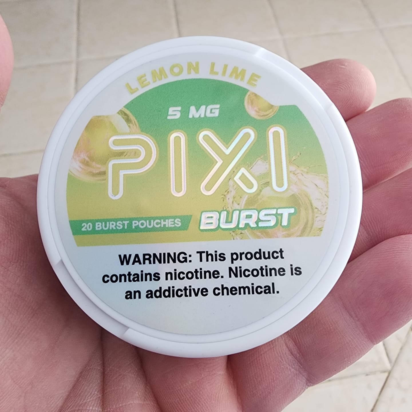 Customer photo review of Burst Nicotine Pouches