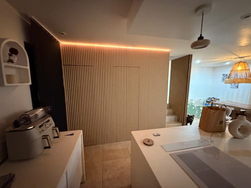 Customer photo review of Panneau Acoustique Bois - Textile Daim Taupe - Design Luxe