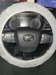 Customer photo review of Soft Plush Steering Wheel Cover – Warm Winter Protector (15")