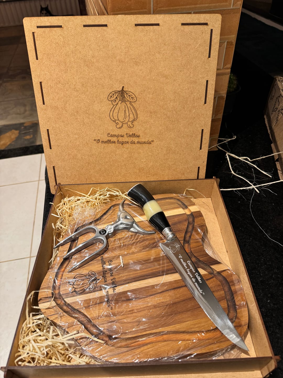 Customer photo review of Kit Churrasco Personalizado Mestre Do Churrasco Série Especial