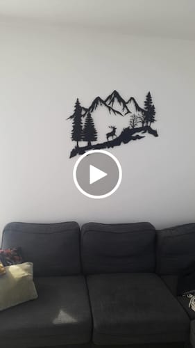 Customer video review of Décoration Murale en Métal - Montagne et Cerf