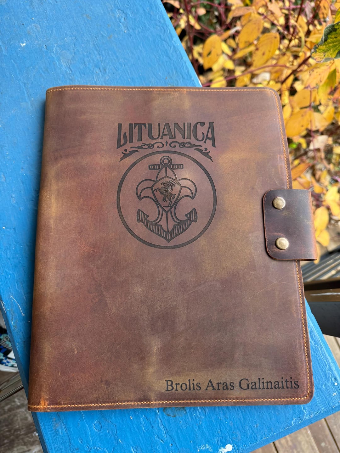 Customer photo review of Custom Leather Portfolio with Notepad & Planner – Personalized Padfolio with Logo or Name for Professionals