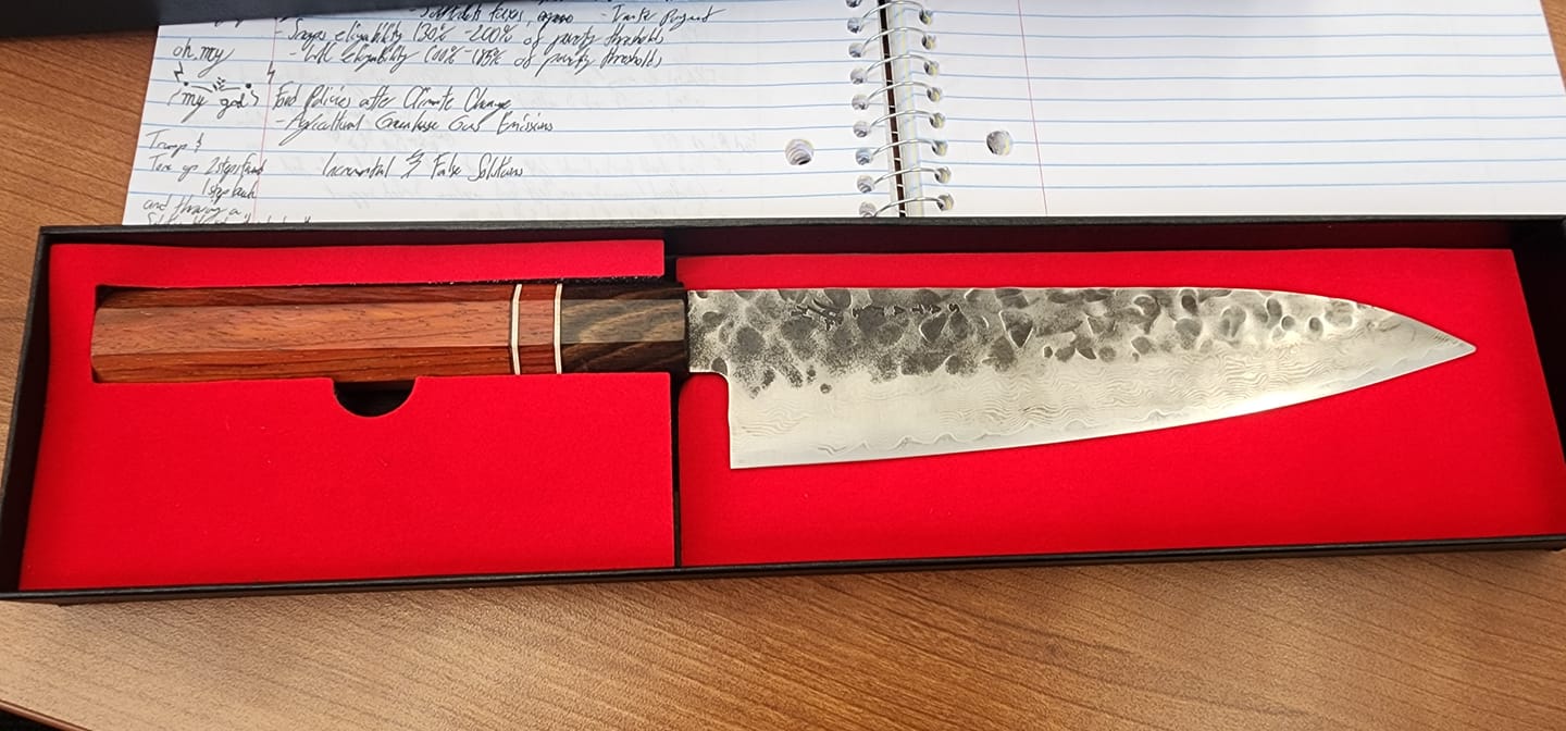 Customer photo review of Gyuto Knife - Damascus Ebony Wood Handle