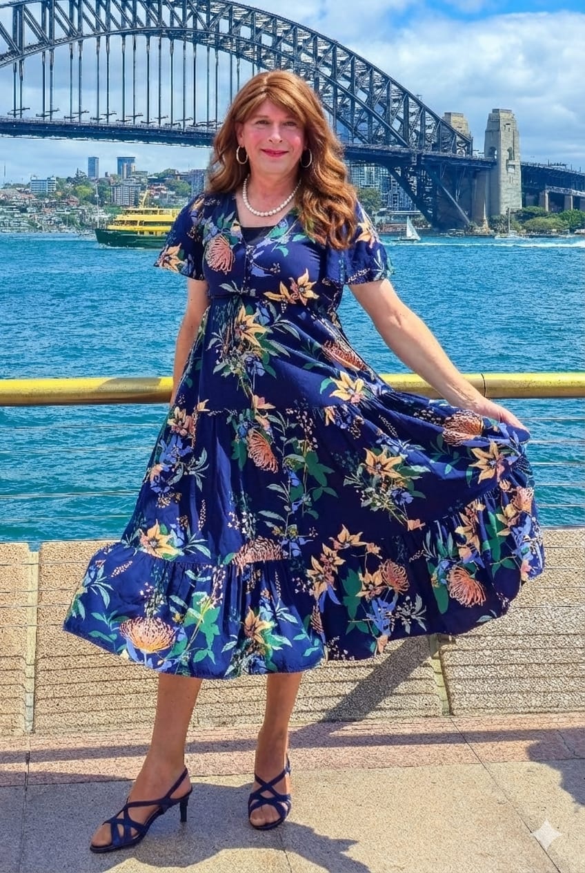 Customer photo review of Wildflower Maxi Dress in Navy