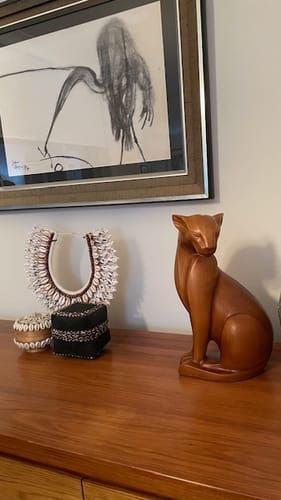 Customer photo review of Cheetah Wood Sculpture #WA108