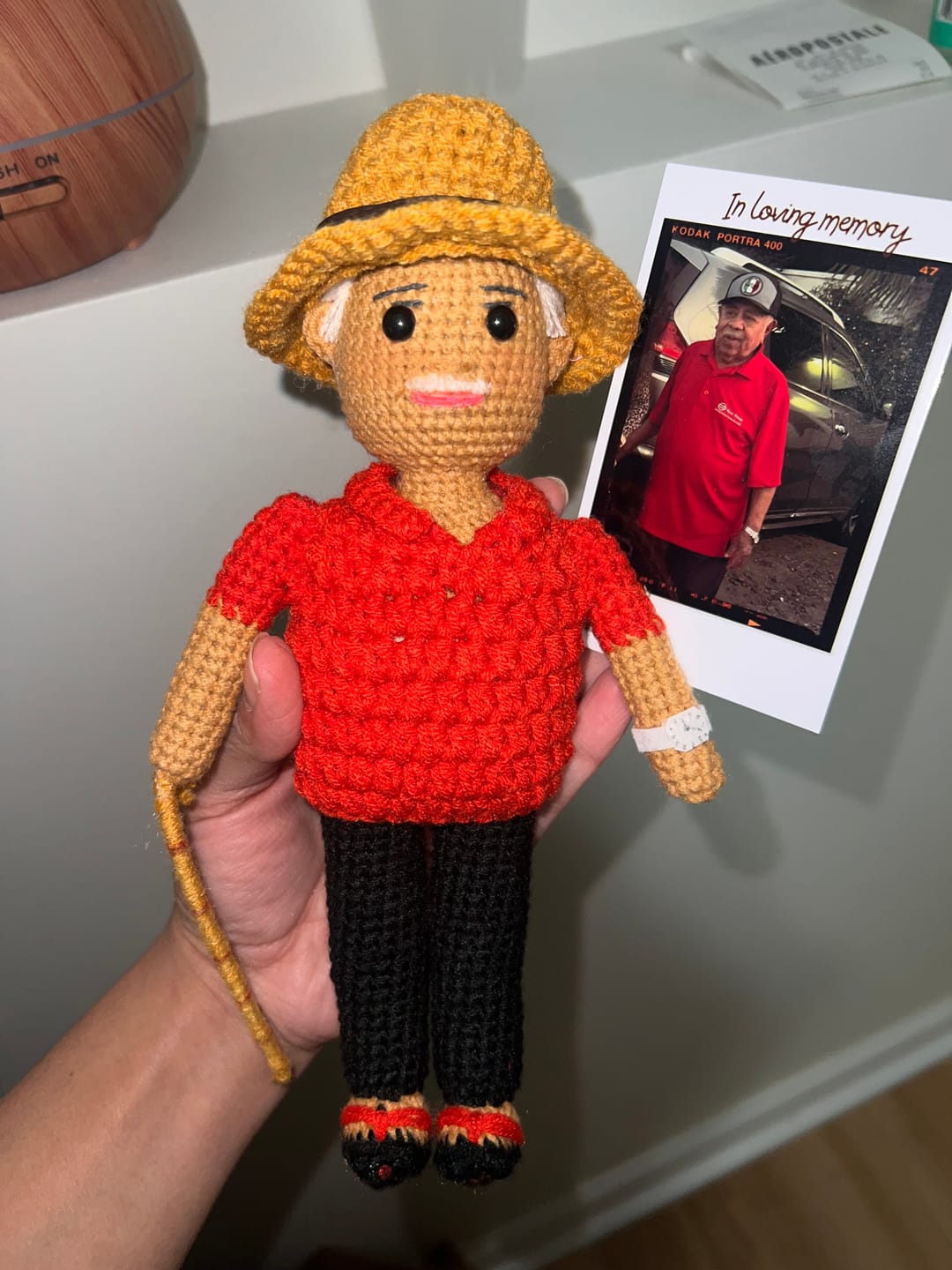 Customer photo review of Tranquil® - Personalized Crochet Doll with Photo Card (Christmas CUT-OFF: Nov 25th)