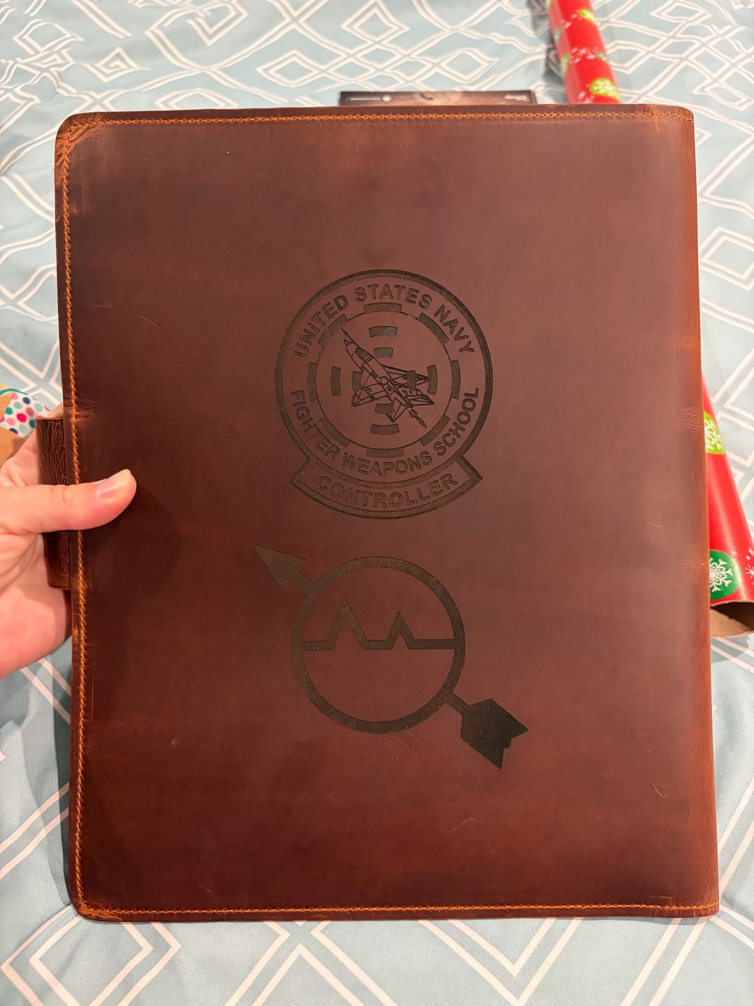 Customer photo review of Custom Leather Portfolio with Notepad & Planner – Personalized Padfolio with Logo or Name for Professionals