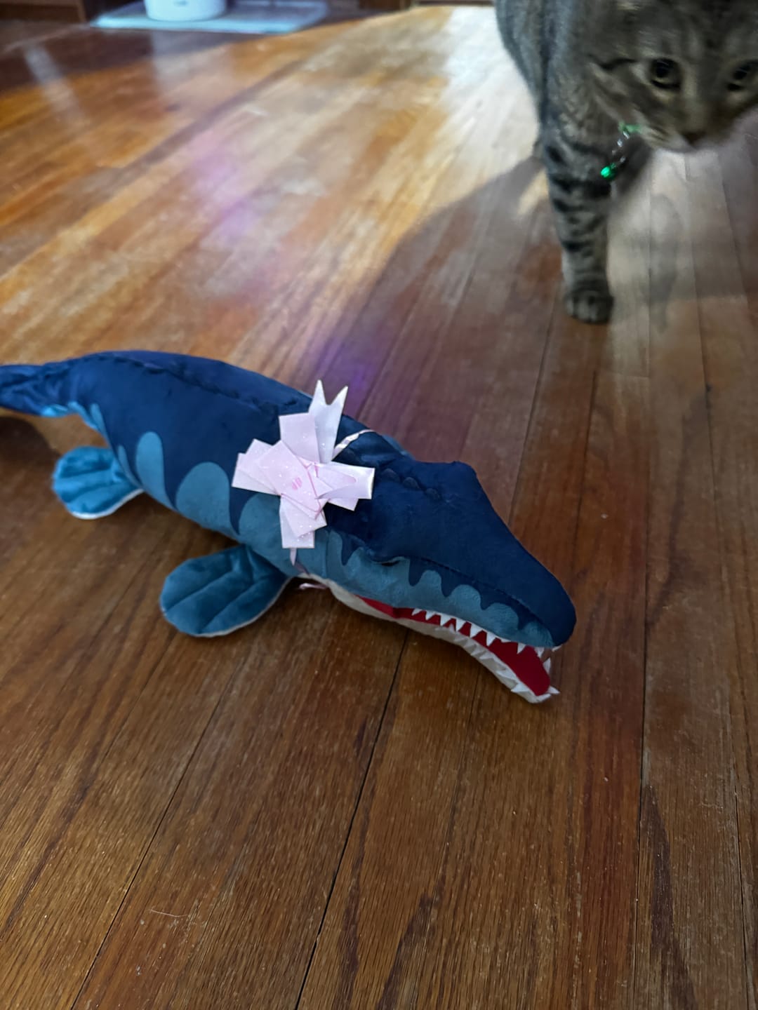 Customer photo review of Mosasaurus Soft Stuffed Prehistoric Animal Plush Toy